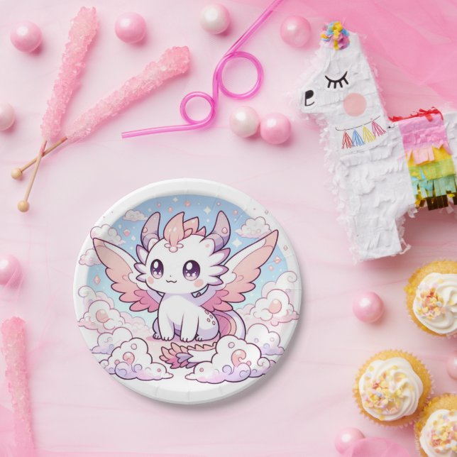 Sweet Enchanted Dragon Baby Shower Pappteller (Party)