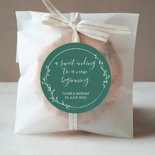 Sweet Ending New Beging Ivy Green Gastgeschenk Hoc Runder Aufkleber
