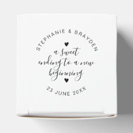 Sweet Ending New Beginns Elegante Script Hochzeit Geschenkschachtel