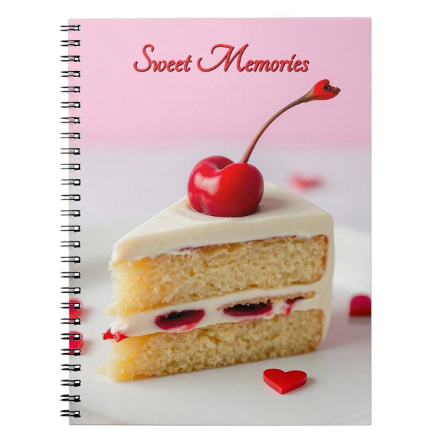 Sweet Erinnerungen Cherry-on-top-Notebook Notizblock (Vorderseite)