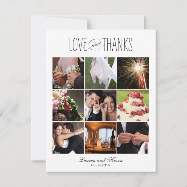 Sweet Erinnerungen Hochzeit Foto Danke, dass Sie K Dankeskarte (Vorderseite)