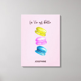 "Sweet Essence of Life Personalisiert French Macar Leinwanddruck