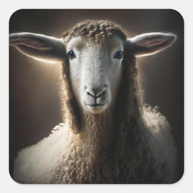 Sweet Ewe Quadratischer Aufkleber (Vorderseite)