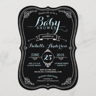 Sweet Extravagant Chalkboard Boy Baby Dusche Einladung