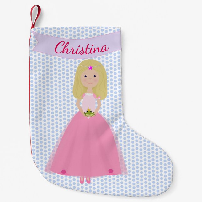 Sweet Fair Hair Princess Personalisierter Strumpf Kleiner Weihnachtsstrumpf (Vorderseite)