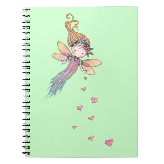 Sweet Fairy mit Hearts Girls Notebook Notizblock (Vorderseite)