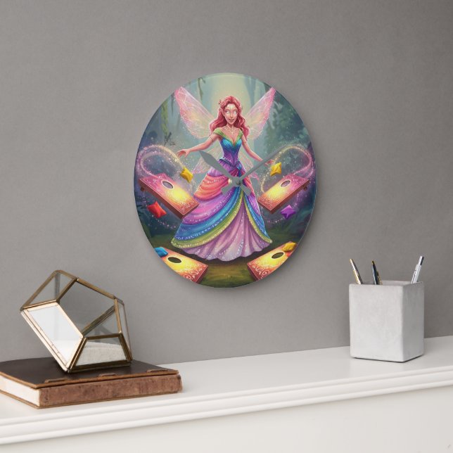 Sweet Fairy Polterabend Große Wanduhr (Büro)