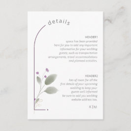 Sweet Floral Arch Wedding Details Lilac ID998 Begleitkarte