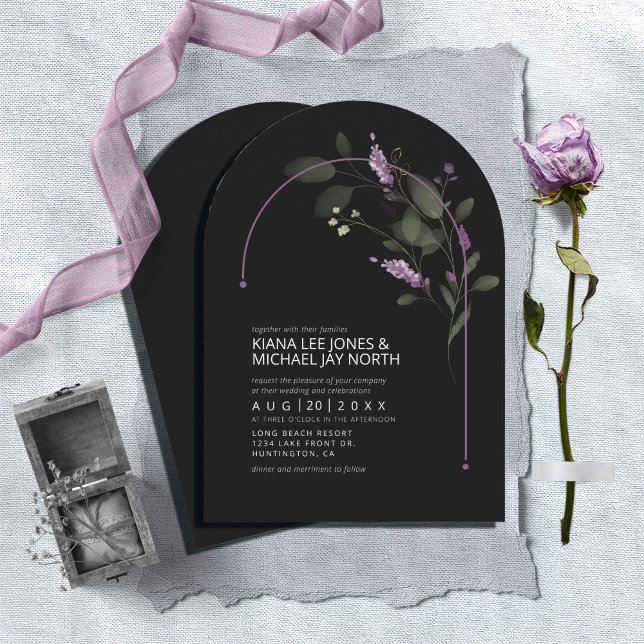 Sweet Floral Arch Wedding Lilac Arch ID998 Einladung (Von Creator hochgeladen)