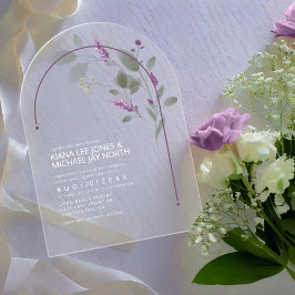 Sweet Floral Arch Wedding Lilac ID998 Acryleinladungen