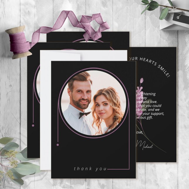 Sweet Floral Arch Wedding Lilac ID998 Dankeskarte (Von Creator hochgeladen)