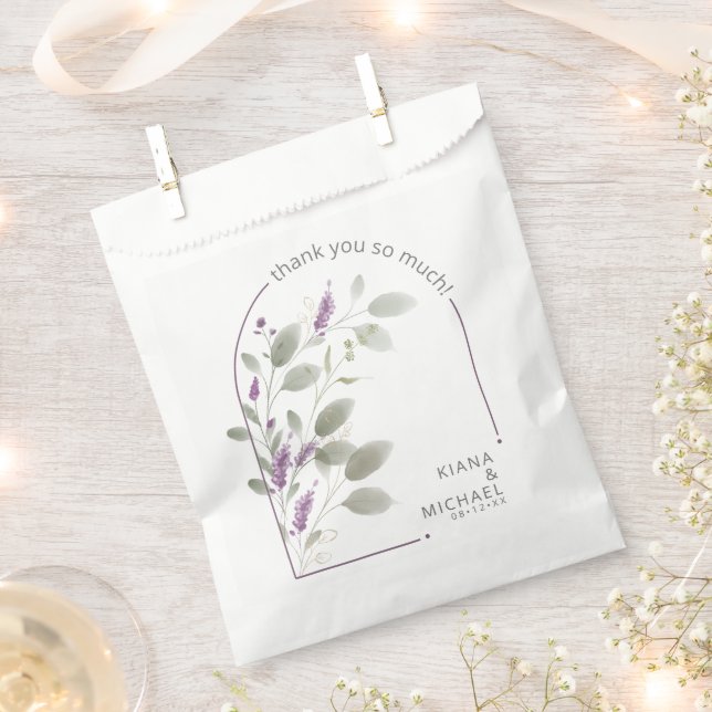 Sweet Floral Arch Wedding Lilac ID998 Geschenktütchen (Ausgeschnitten)