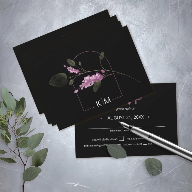 Sweet Floral Arch Wedding Lilac ID998 UAWG RSVP Karte (Von Creator hochgeladen)