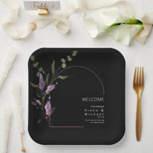Sweet Floral Arch Wedding Welcome Lilac ID998 Pappteller