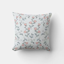 Sweet floral Boho Blush Pink Lavendel auf blau Kissen
