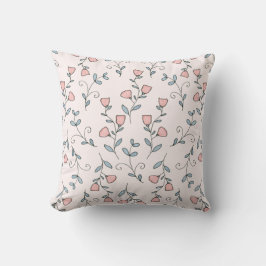 Sweet Floral Boho Blush Pink Lavendel auf Pink Kissen