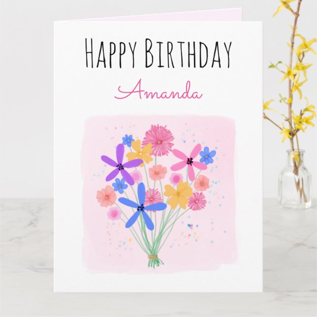Sweet Floral Bouquet Geburtstag Karte (Gelbe Blume)