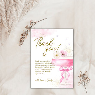 Sweet Floral Champagne Brunch Bubbly Baby Show Dankeskarte