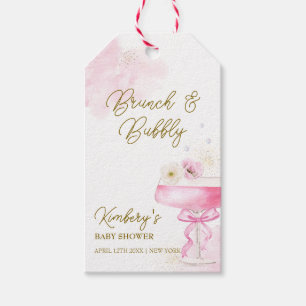 Sweet Floral Champagne Brunch Bubbly Baby Show Geschenkanhänger