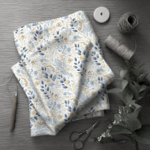 Sweet Floral Dusty Blue Gold ID1045
