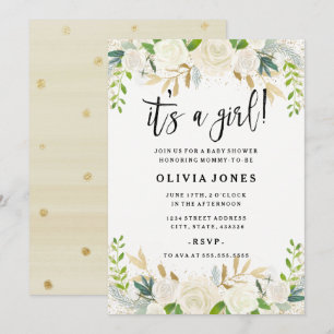 Sweet Floral est une fille Baby shower Invitation
