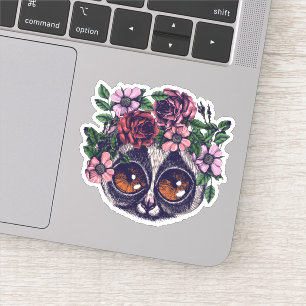 Sweet Floral Lemur Aufkleber
