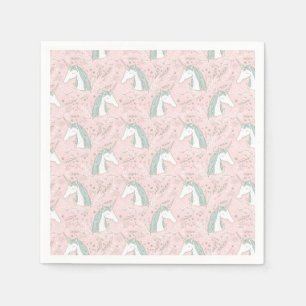 Sweet Floral Unicorn Muster Serviette