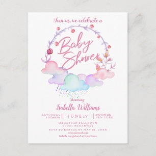 Sweet Floral Watercolor Kinderdusche Einladung