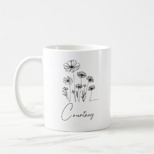 Sweet florale mit individuelle Name Kaffeetasse