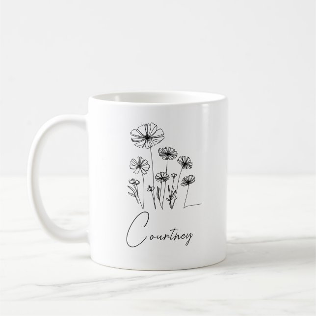 Sweet florale mit individuelle Name Kaffeetasse (Links)