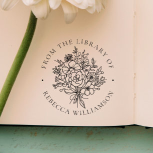 Sweet Florals   Modernes Buch "Aus der Bibliothek" Permastempel