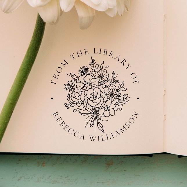 Sweet Florals | Modernes Buch "Aus der Bibliothek" Permastempel (Von Creator hochgeladen)