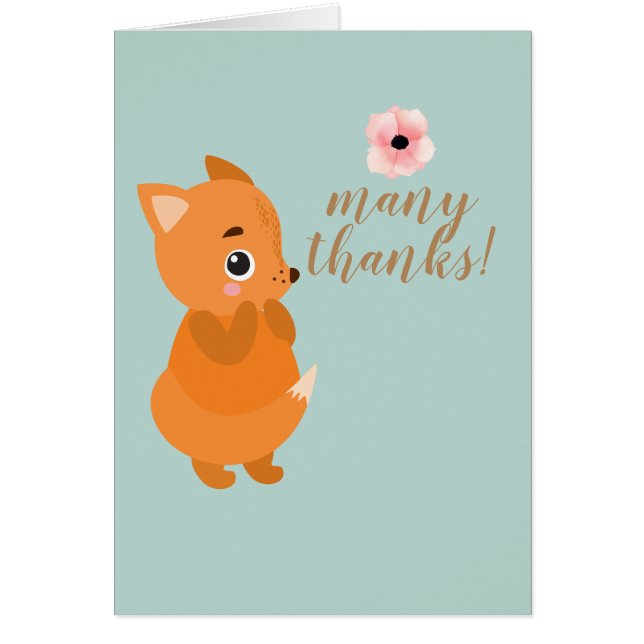 Sweet Fox Babydusche Vielen Dank Hinweis (Vorne)