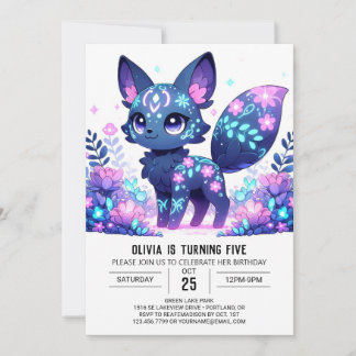 Sweet Fox Digital Geburtstag Einladung