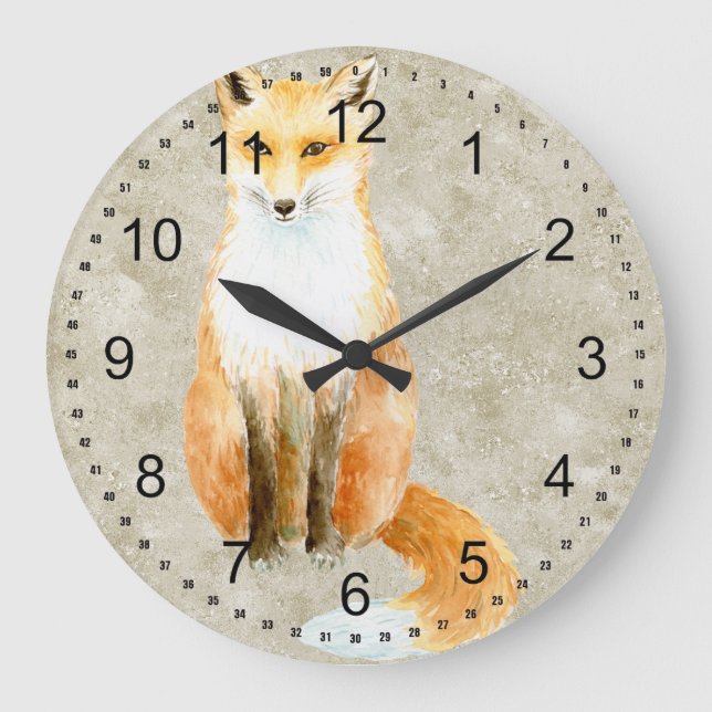 Sweet Fox Große Wanduhr (Vorderseite)