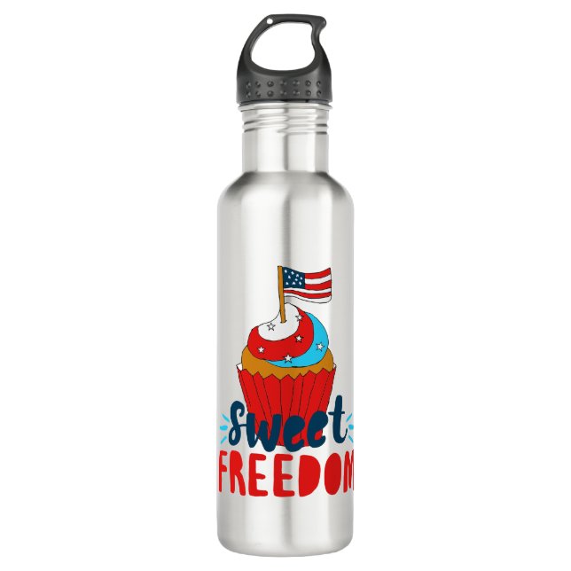 Sweet Freedom Cupcake 4. Juli Art 4. Juli Edelstahlflasche (Vorderseite)