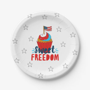 Sweet Freedom Cupcake 4. Juli Art 4. Juli Pappteller
