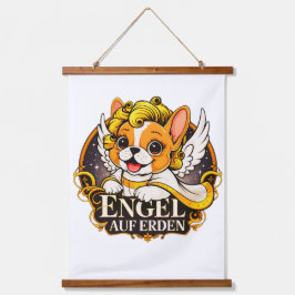 Sweet Frenchie Puppy als Christ Child Wandteppich Mit Holzrahmen