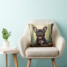 😍 Sweet Frenchie Welpe im Wald Kissen
