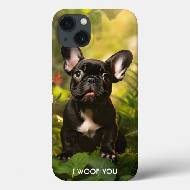 🐶 💗 Sweet Frenchie Welpe in einem Dschungel Case-Mate iPhone Hülle (Rückseite)