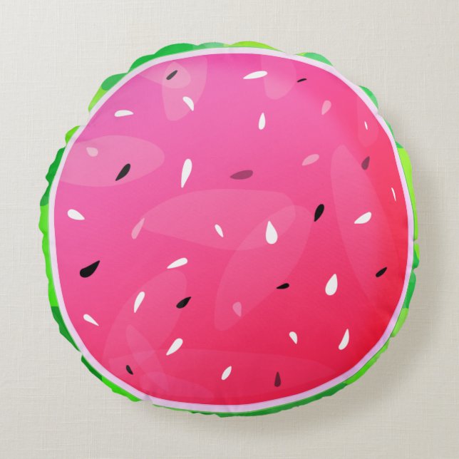 Sweet Fresh Watermelon Melon Bright Sommer Rundes Kissen (Vorderseite)