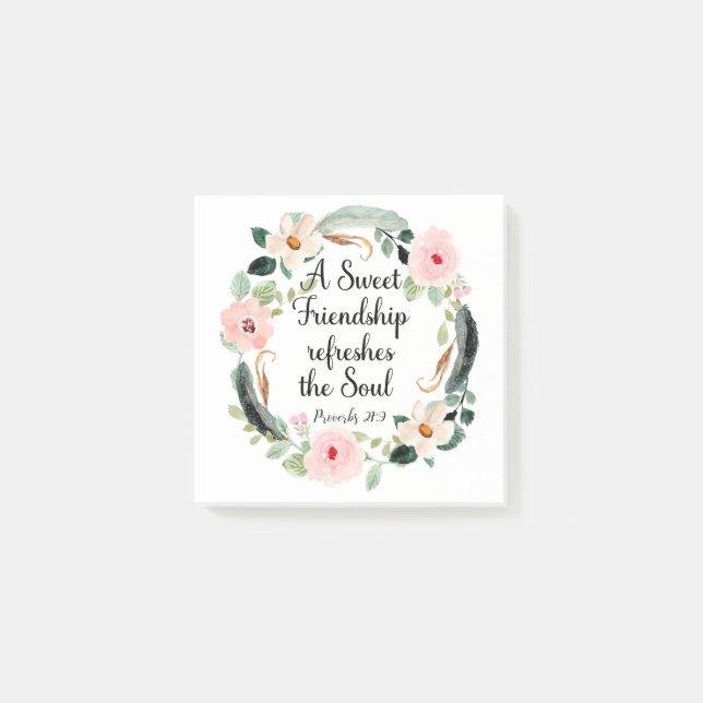 Sweet Friendship erfrischt das Soul Floral Post-it Klebezettel (Vorderseite)