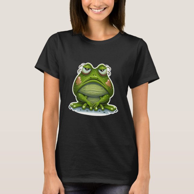 Sweet Frog Amphibian Morning Muffle Grumpy Sleep A T-Shirt (Vorderseite)