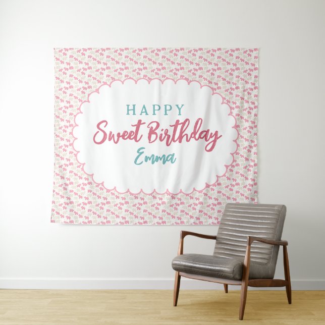 Sweet Frosted Animal Cookie Birthday Backdrop Wandteppich (Beispiel (Horizontal))