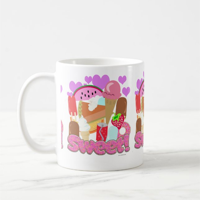 Sweet Fun Dessert Time Niedlich Food Cartoon Kaffeetasse (Links)