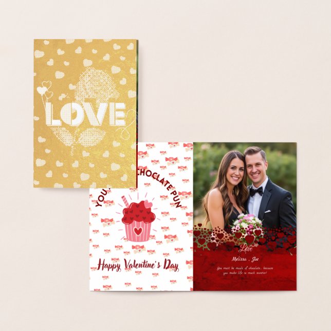 Sweet & Fun Foto Personalisiert Valentinstag Folienkarte (Anzeige)