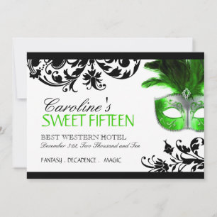 Sweet Fünfzehn Masquerade Einladung
