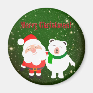Sweet Funkelnd Green, Santa und Bär Magnet