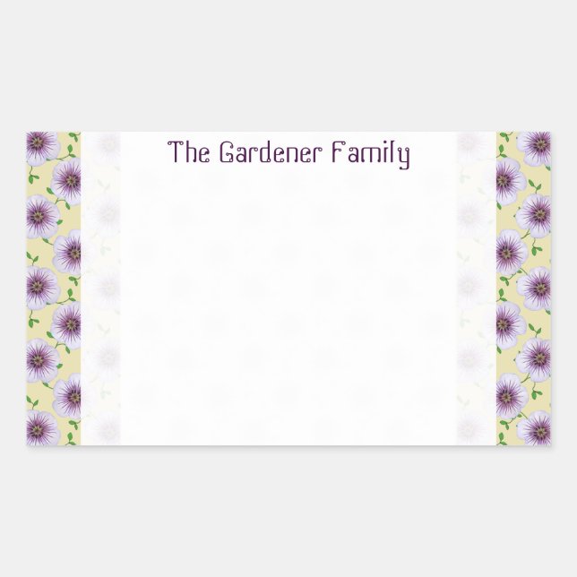 Sweet Garden Bale Blue Geranium Blume Rechteckiger Aufkleber (Vorderseite)