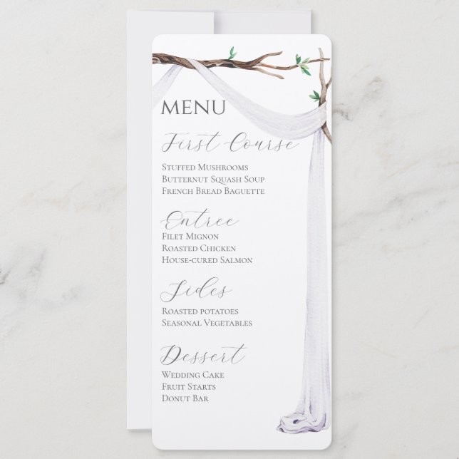 Sweet Garden Menu Einladung (Vorderseite)